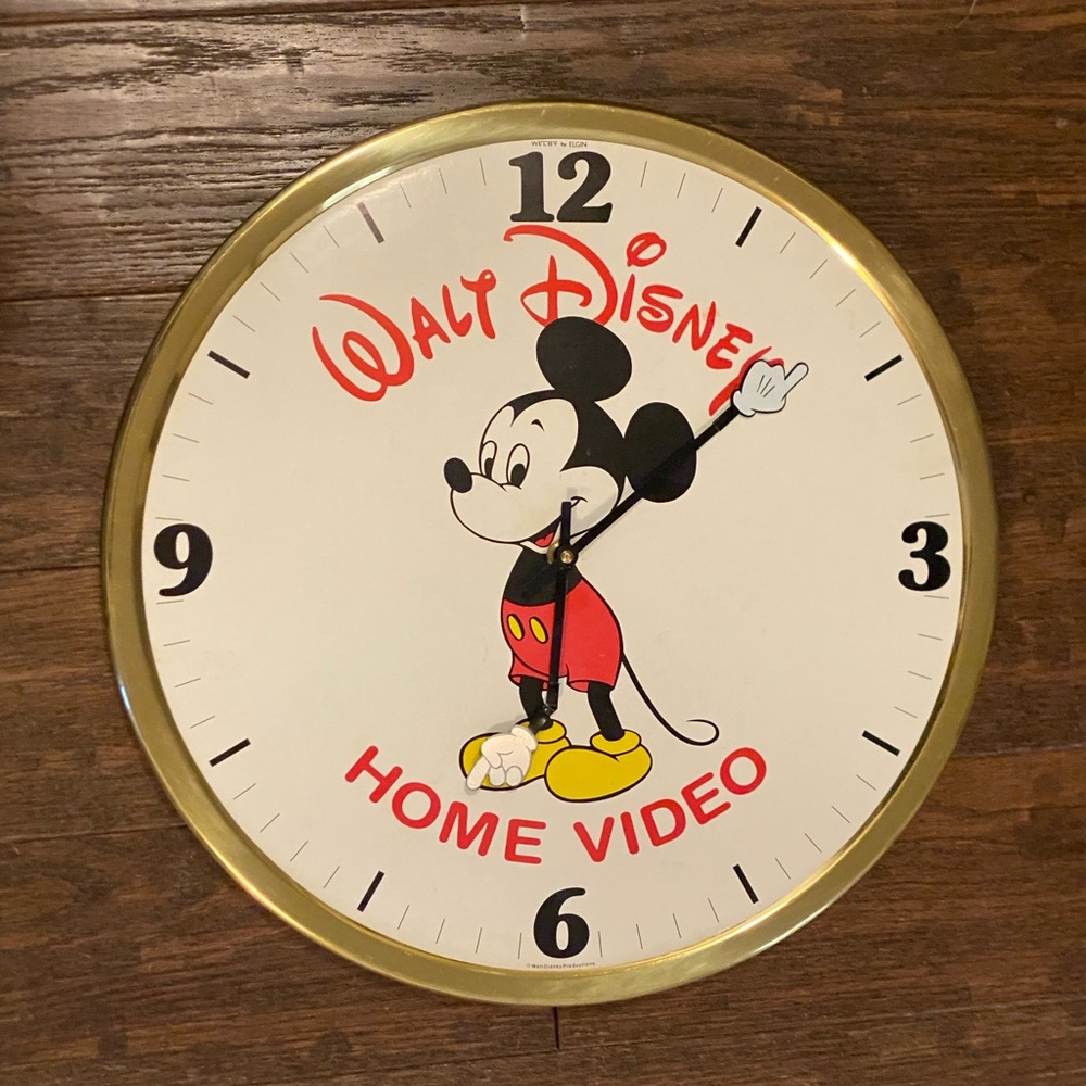 Walt Disney Home Video Mickey Mouse Wall Clock 80s